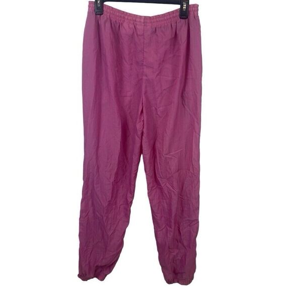 Vintage 90s Reebok Pink Barbie Windbreaker Jogger Pants 100% Nylon Size M - Picture 2 of 8